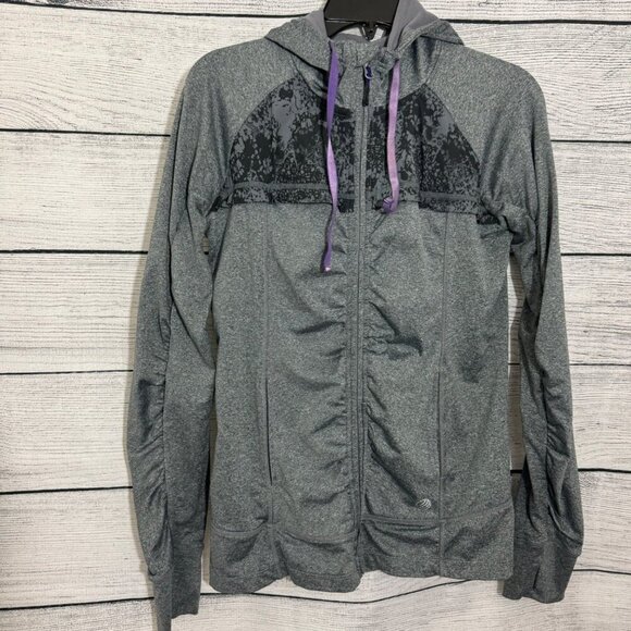 MPG Gray Full-Zip Hoodie With Black Accents Size M - Picture 1 of 3